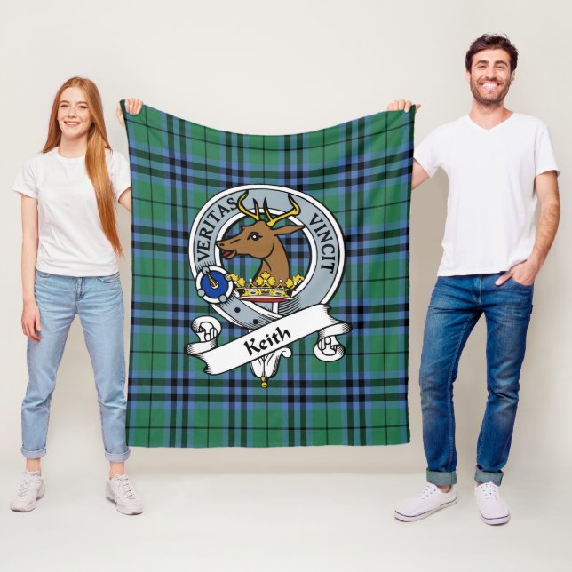 Keith Ancient Clan Badge Tartan Plaid Fleece Blanket (In Situ)