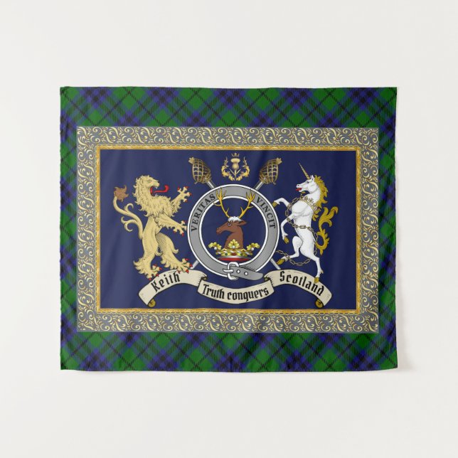 Keith Clan Badge & Tartan Tapestry (Front (Horizontal))