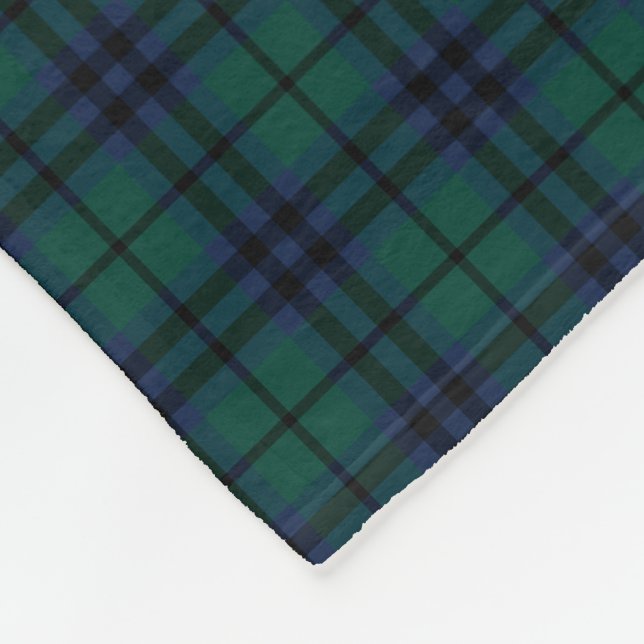 Keith Clan Dark Blue and Green Modern Tartan Fleece Blanket (Corner)