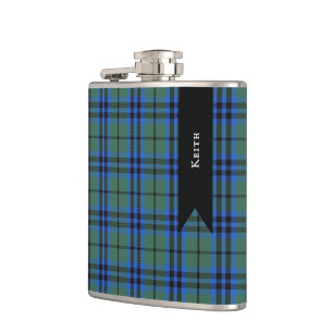 Keith Clan Scottish Tartan Plaid Pattern Hip Flask