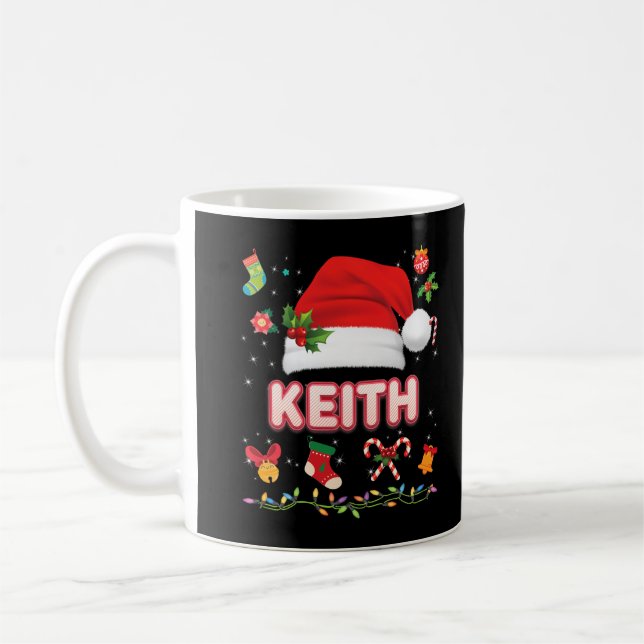 Keith Santa Claus Hat Family Merry Christmas Xmas  Coffee Mug (Left)