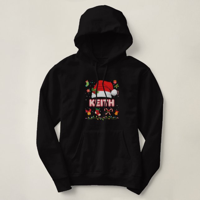 Keith Santa Claus Hat Family Merry Christmas Xmas  Hoodie (Design Front)
