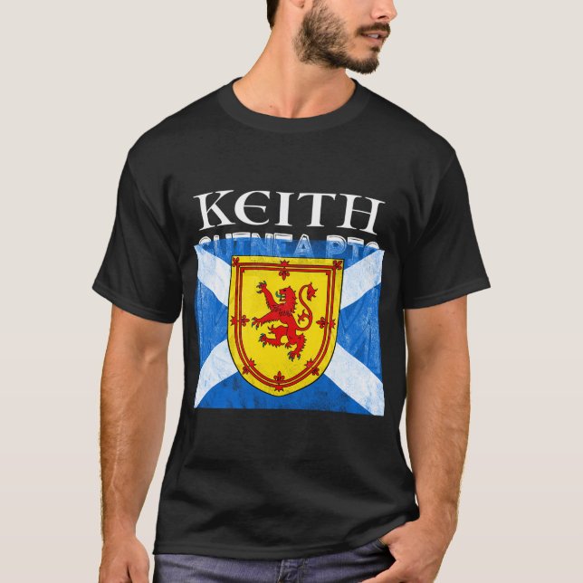 Keith Scottish Clan Name Gift Scotland Flag Festiv T-Shirt (Front)