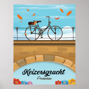 Keizersgracht Canal Amsterdam travel poster