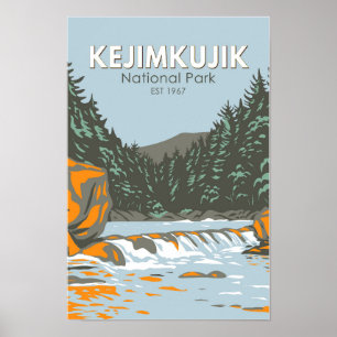 Kejimkujik National Park Canada Vintage Art Poster