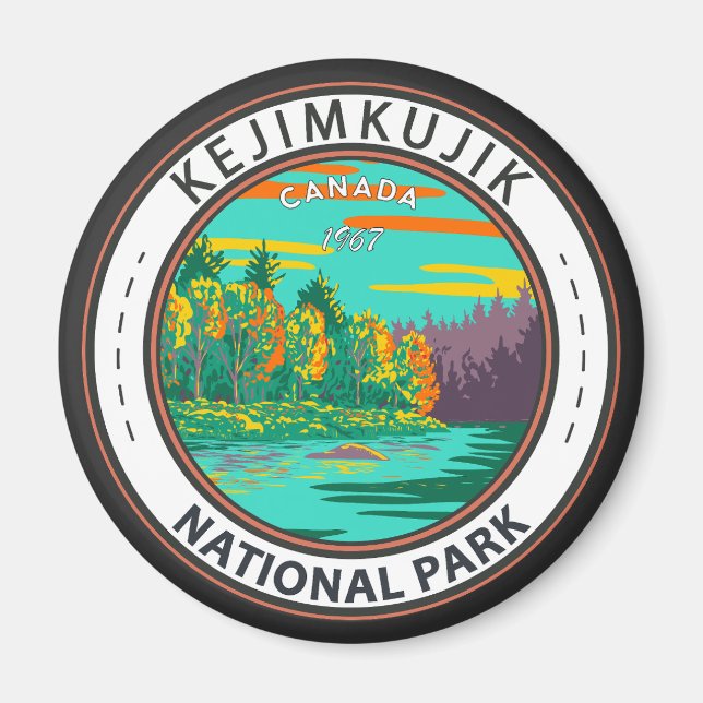 Kejimkujik National Park Still Brook Canada Badge Magnet (Front)