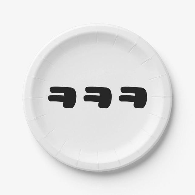 KEKEKE ㅋㅋㅋ Korean Slang Paper Plate (Front)