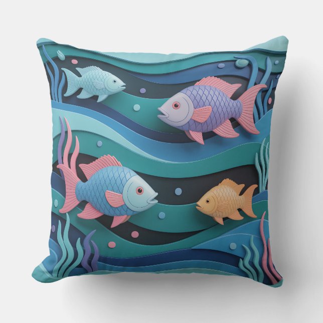 Kelengan Fish Relief 3D Batik Motif Cushion (Front)