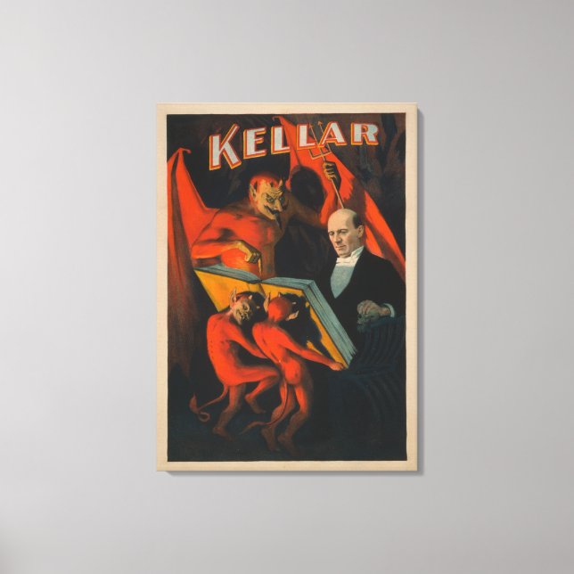 Kellar Devil and Demons with Magic Book Poster Canvas Print (Front)