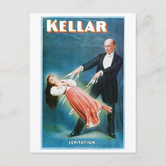 Kellar ~ Levitation Magician Vintage Magic Act Postcard (Front)