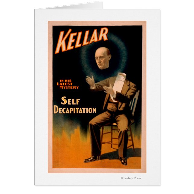 Kellar performing Self Decapitation Magic (Front)