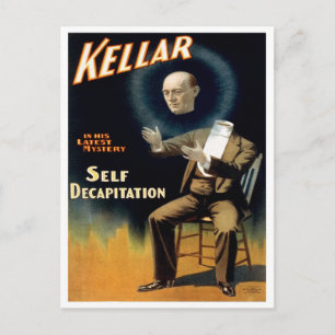 Kellar Performs Self Decaptiation, 1897 Postcard