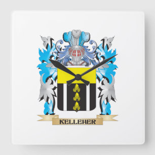 Kelleher Coat of Arms - Family Crest Square Wall Clock
