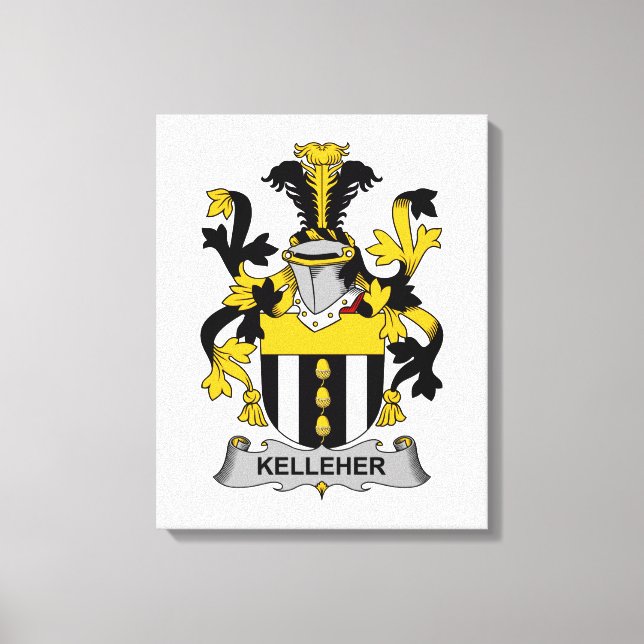 Kelleher Family Crest Canvas Print (Front)