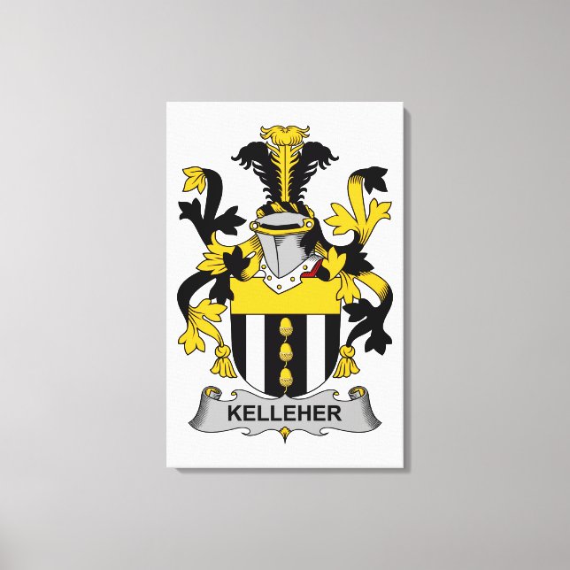 Kelleher Family Crest Canvas Print (Front)