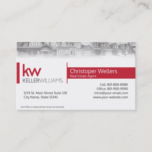Keller Williams Real Estate Business Card Design (Front)