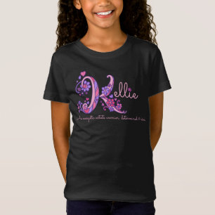 Kellie girls name meaning K monogram hearts T-Shirt