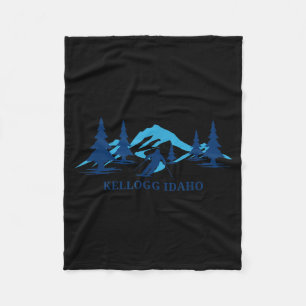 Kellogg idaho ski resort skiing skier fleece blanket