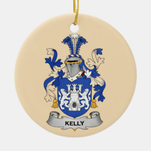 Kelly Coat of Arms Ceramic Ornament
