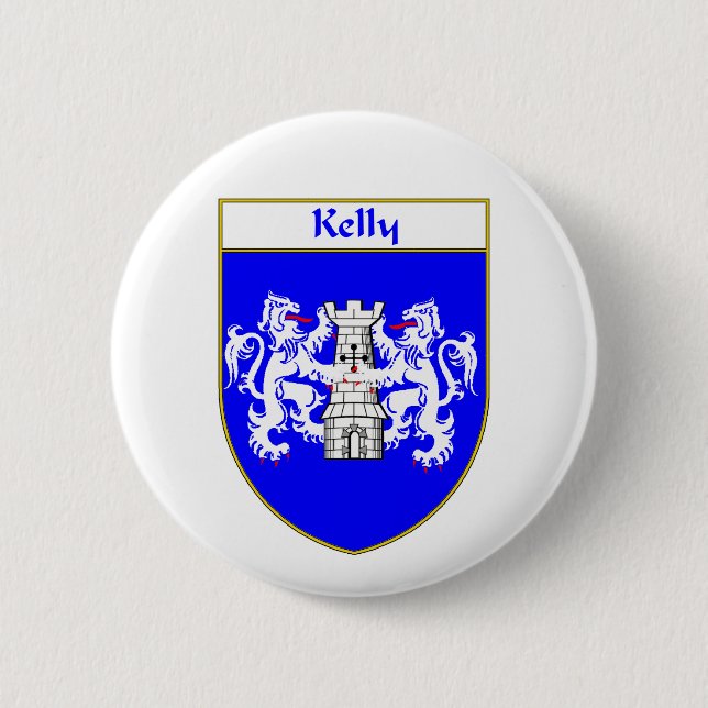 Kelly Coat of Arms/Family Crest 6 Cm Round Badge (Front)