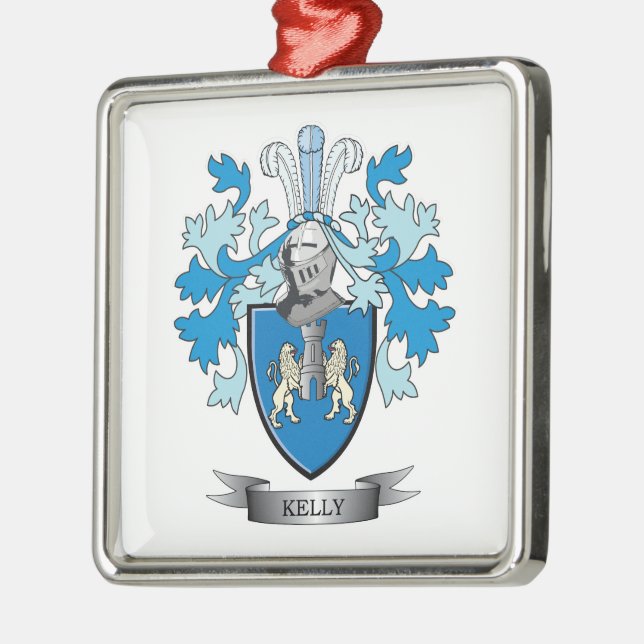 Kelly Coat of Arms Metal Tree Decoration (Left)