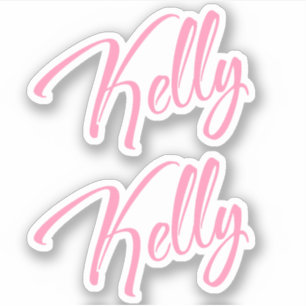 Kelly Decorative Name in Pink x2 Sticker