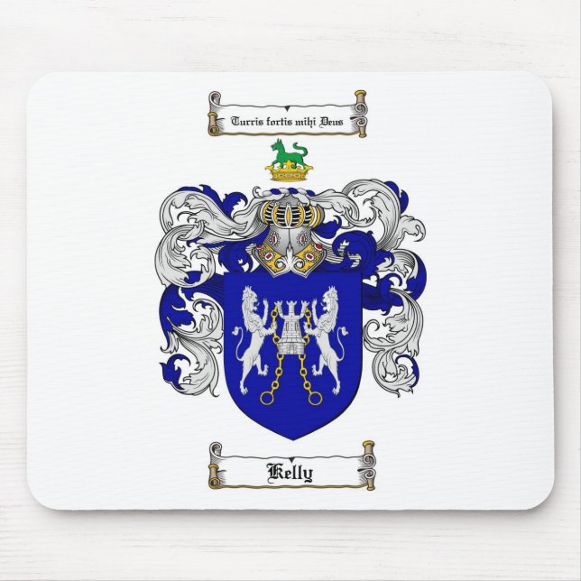 KELLY FAMILY CREST -  KELLY COAT OF ARMS MOUSE MAT (Front)