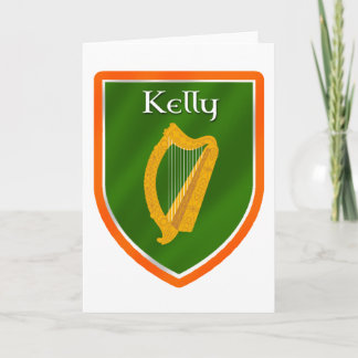 Kelly family crest kelly family name note card