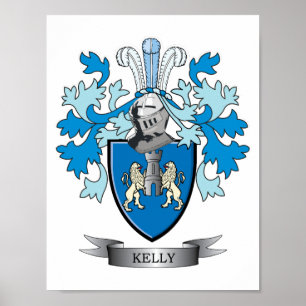 Kelly Family Crest Poster