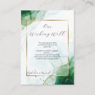 Kelly Green Alcohol Ink Wishing Well  Enclosure Card