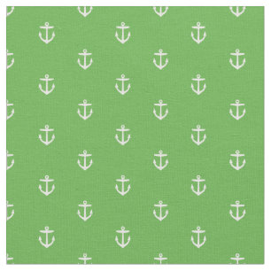 Kelly Green Anchor Print Fabric