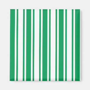 Kelly green and white candy stripes magnet