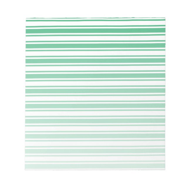 Kelly green and white candy stripes notepad (Front)