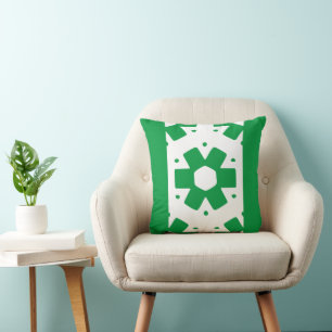 Kelly green and white Decor Cushion
