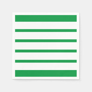 Kelly Green and White Minimal Wide Stripes Office Napkin