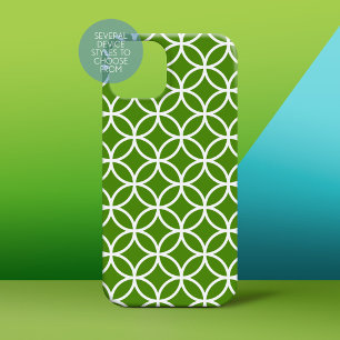Kelly Green and White Modern Geometric Pattern