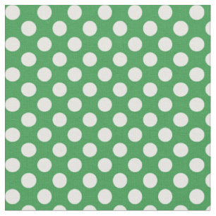 Kelly Green and White Polka Dot Fabric