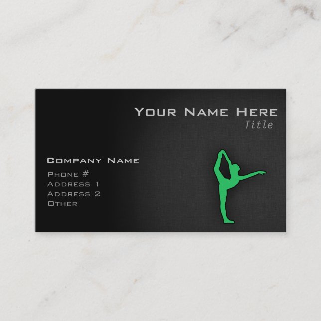 Kelly Green Ballet Dancer Business Card (Front)