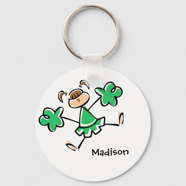 Kelly Green Cheerleader Key Ring (Front)
