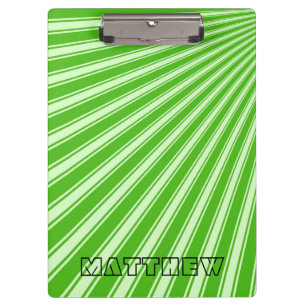 Kelly green Colour Stripe Funky Pattern Clipboard