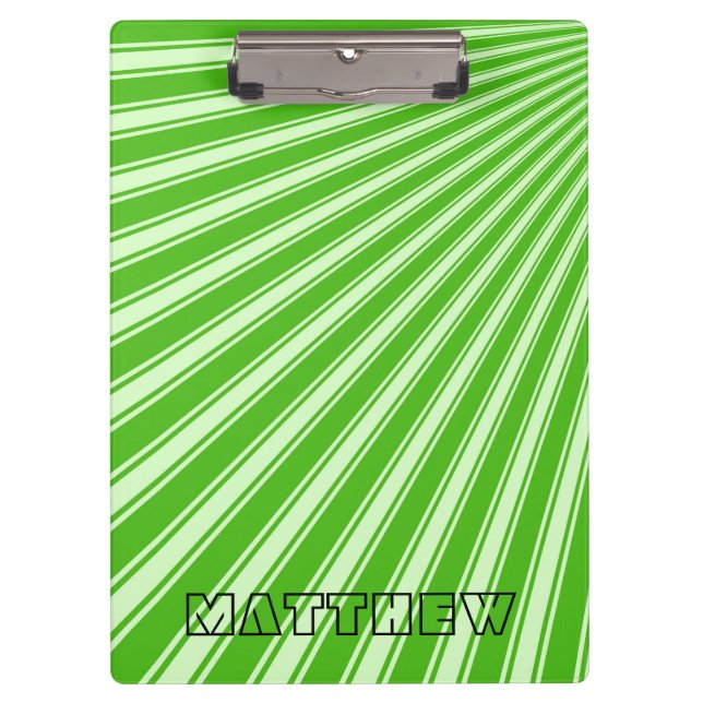 Kelly green Colour Stripe Funky Pattern Clipboard (Front)
