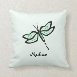 Kelly Green Dragonfly Cushion
