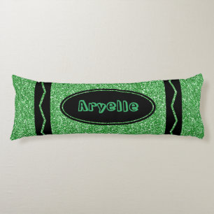 Kelly Green Glitter Crayon Body Pillow + Name