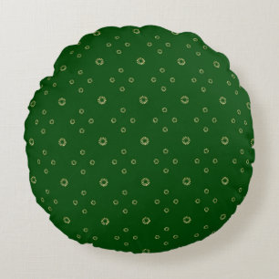 Kelly Green   Golden Zinnia Sun Round Cushion