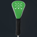 Kelly Green Golf Clubs Monogram Golf Head Cover<br><div class="desc">Personalised  3-letter monogram design for golf enthusiasts.</div>