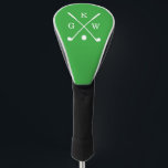 Kelly Green Golf Clubs Monogram Head Cover<br><div class="desc">Personalised  3-letter monogram design for golf enthusiasts.</div>