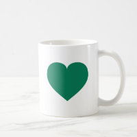 Kelly green heart coffee mug