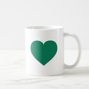 Kelly green heart coffee mug