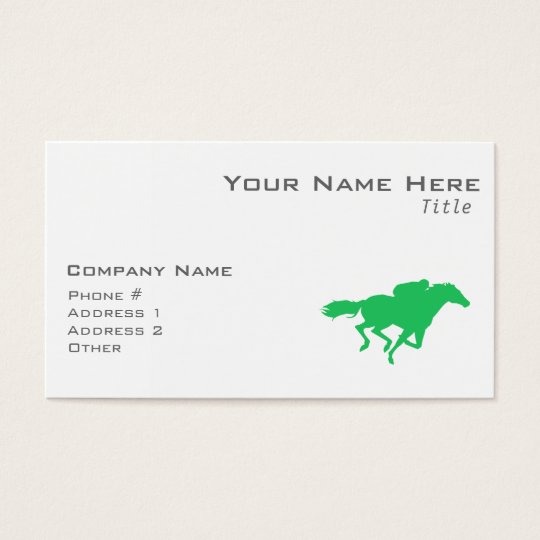 Kelly Green Horse Racing Business Card