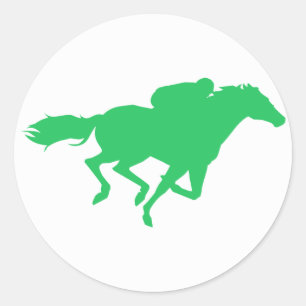 Kelly Green Horse Racing Classic Round Sticker